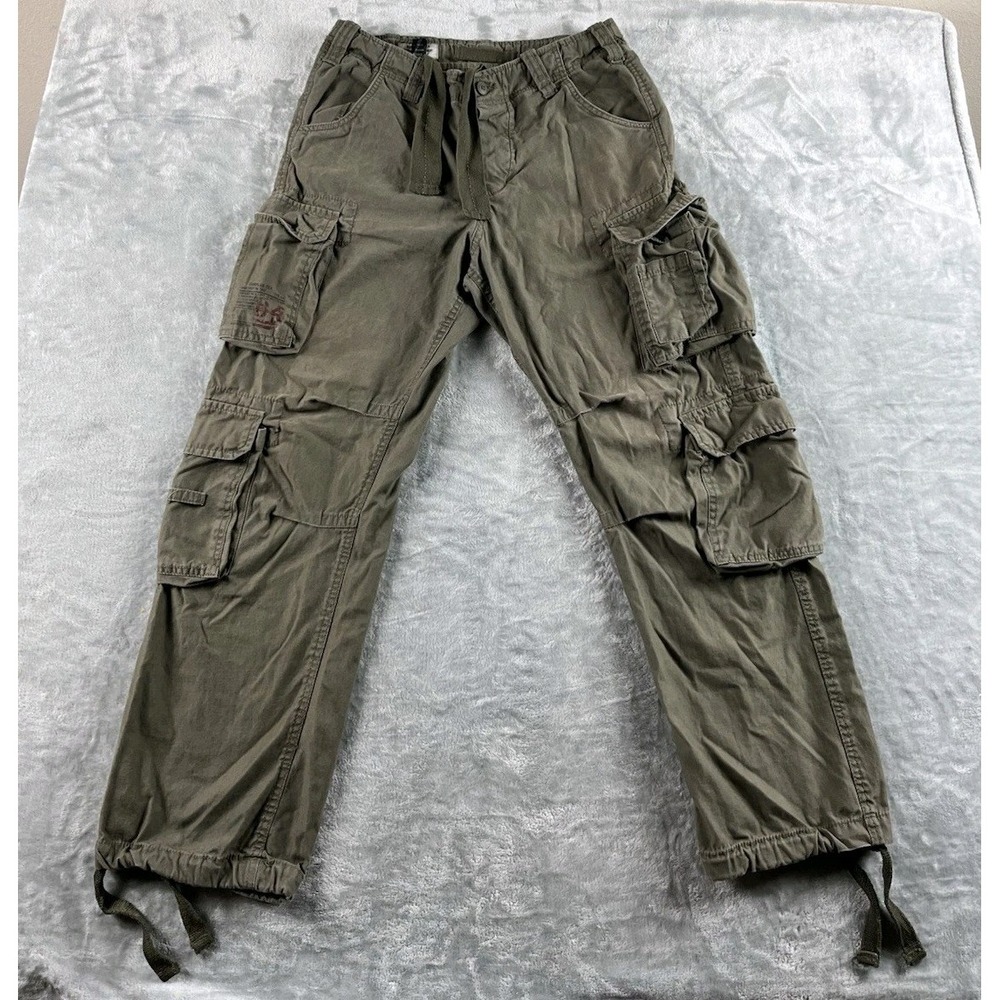Surplus Tex Airborne Vintage Pants Mens S Green Cargo Baggy Military Paratrooper